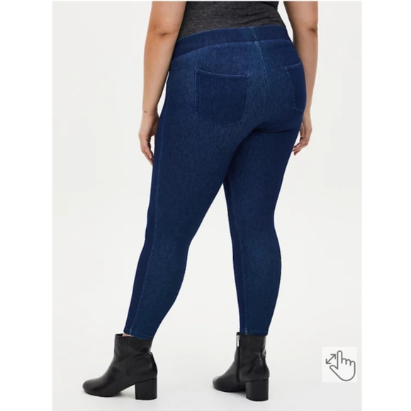 Torrid Platinum Legging Faux Denim - Picture 2 of 4
